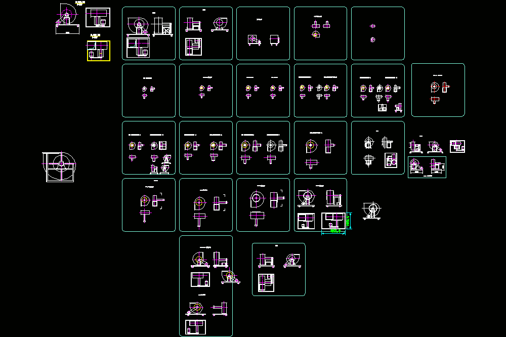 4-72型离心风机全套CAD图纸.dwg