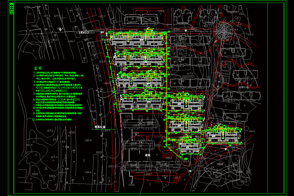 山东某小区给排水管道总平面CAD图.dwg