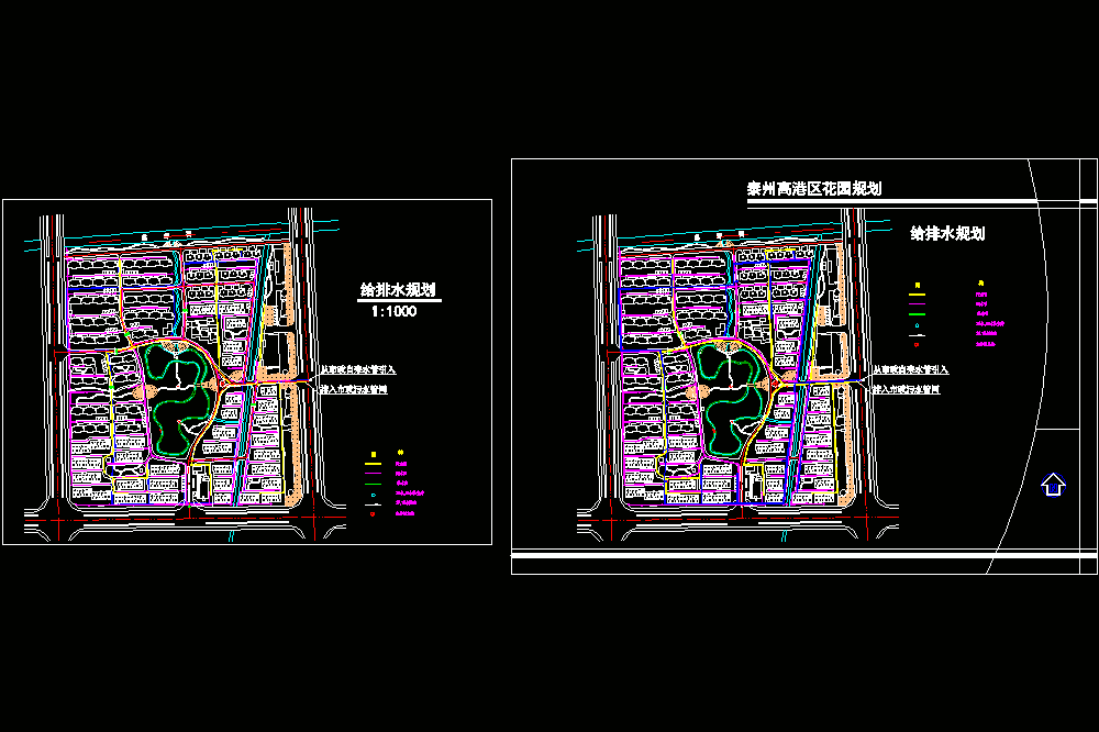 泰州高港区某小区给排水管线规划CAD图.dwg
