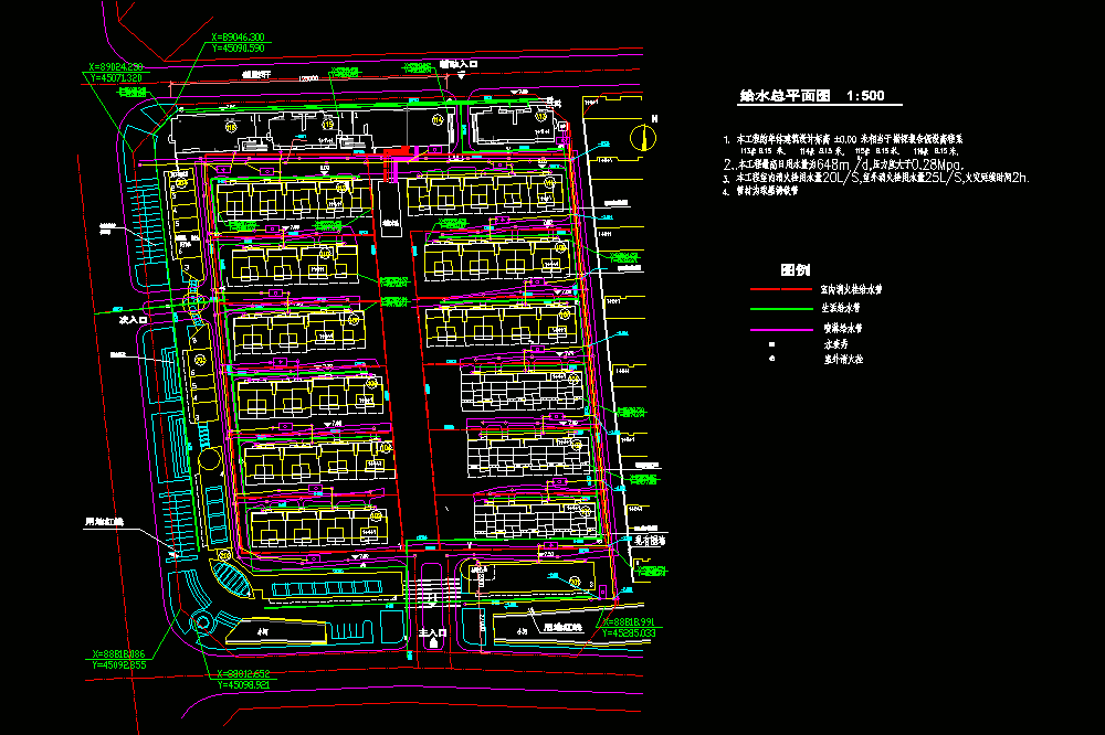 某小区给水排水总平面CAD图.dwg