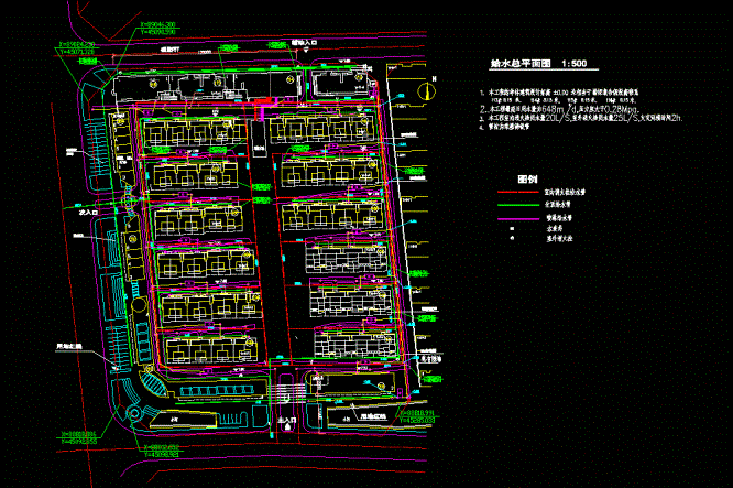 某小区给水排水总平面CAD图.dwg
