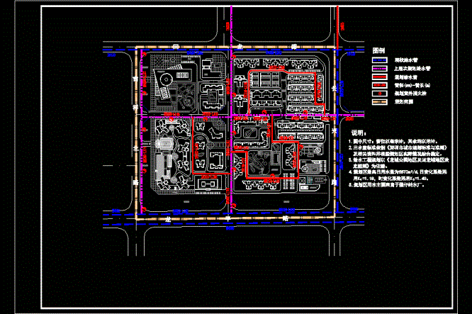 某小区给水规划蓝图CAD图.dwg