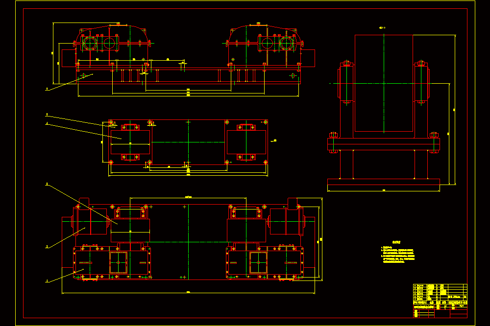 50吨焊接滚轮架主动滚轮架设计【含5张CAD图纸】.zip