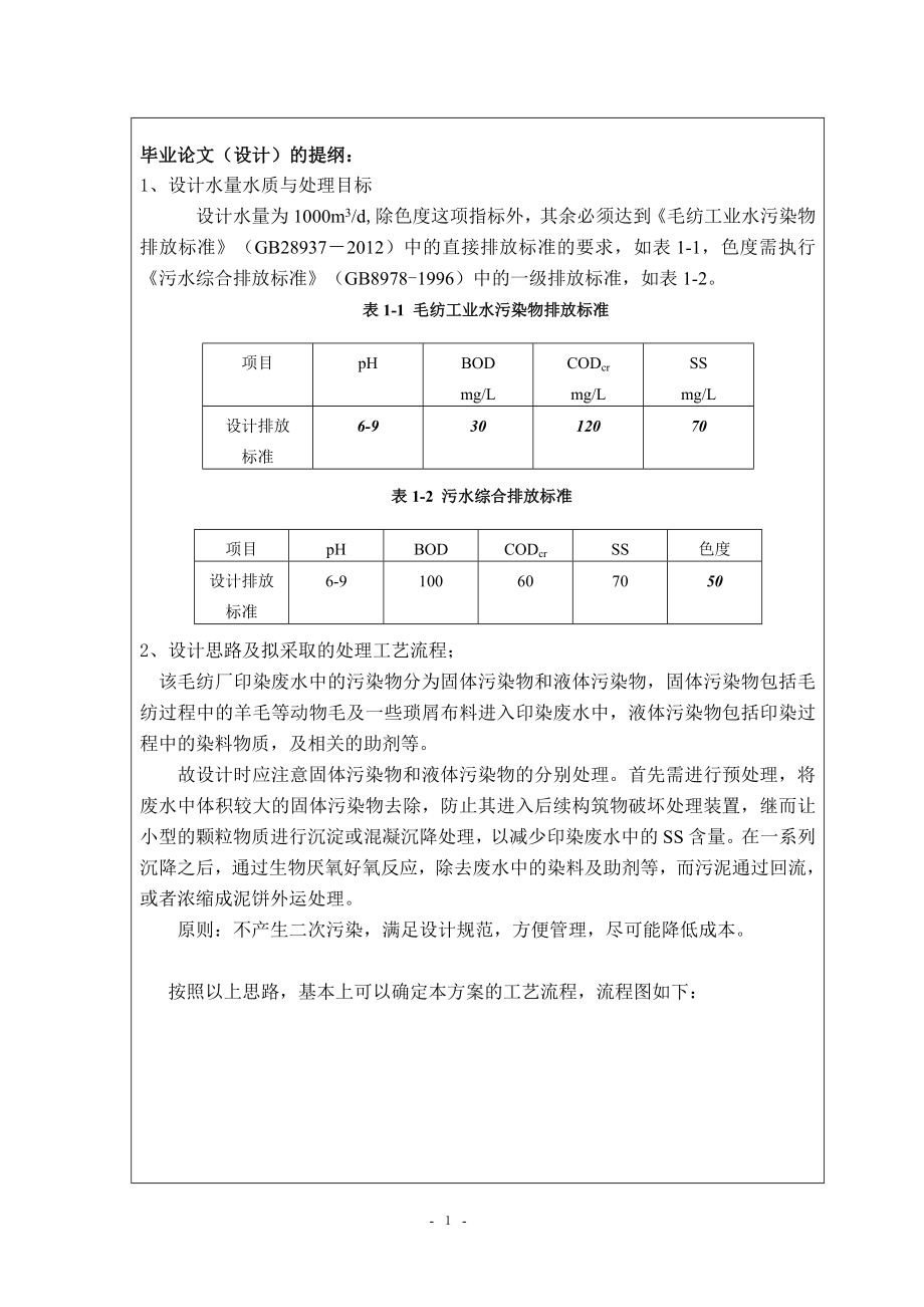 毛纺厂印染废水处理工艺设计-开题报告.doc_第2页