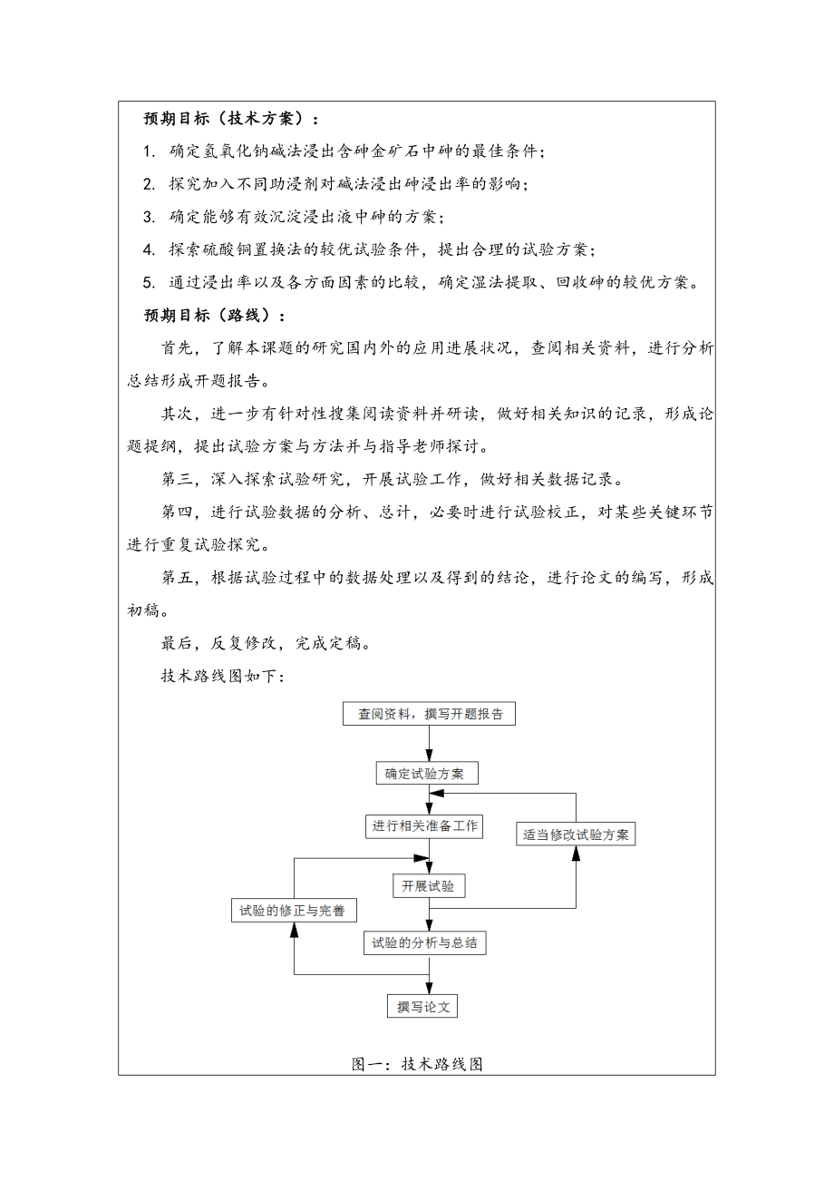 含砷金精矿中砷的湿法提取探索试验-开题报告.doc_第2页