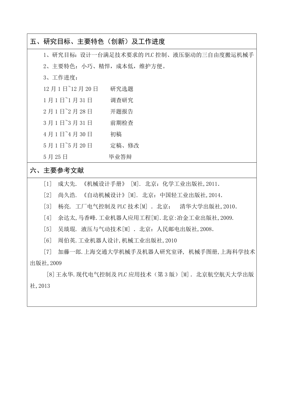 基于PLC控制的机械手设计-开题报告.doc_第3页