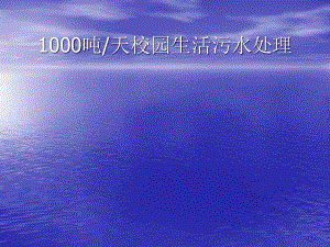 1000吨每天校园生活生活污水处理工程初步设计-答辩稿.ppt