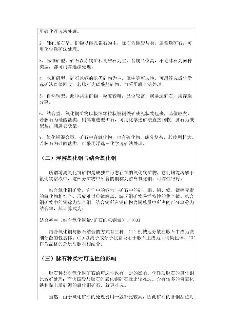 氧化铜矿的分选试验研究 -文献综述.doc_第2页