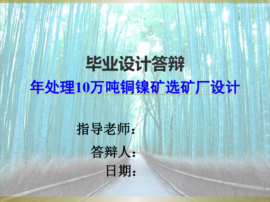 年处理10万吨铜镍矿的分选厂工艺设计.ppt_第1页
