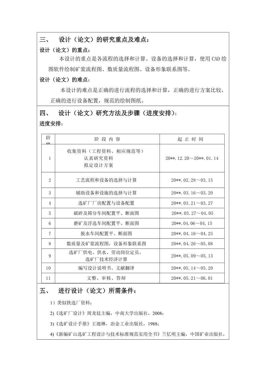 年处理80万吨原矿某铁矿选矿厂设计-开题报告.doc_第2页