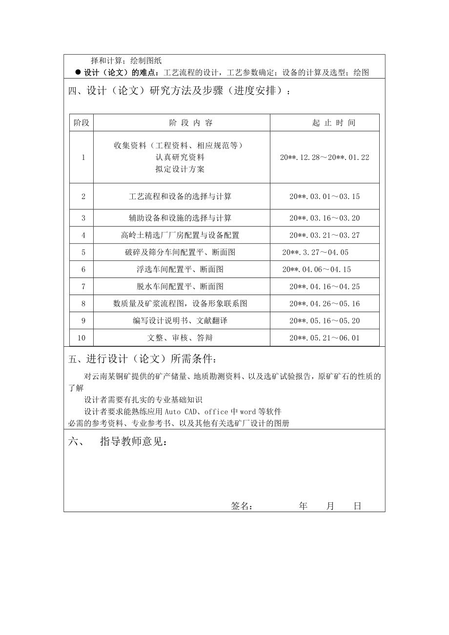 云南某铁铜矿年处理二十万吨选矿厂设计-开题报告.doc_第2页