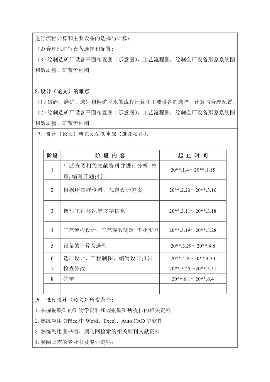 安徽某铜铁矿年处理50万吨原矿选矿厂设计-开题报告.doc_第3页