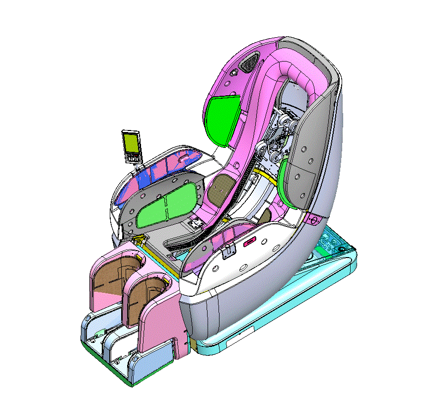 按摩椅图纸结构设计三维Solidworks图纸模型.zip