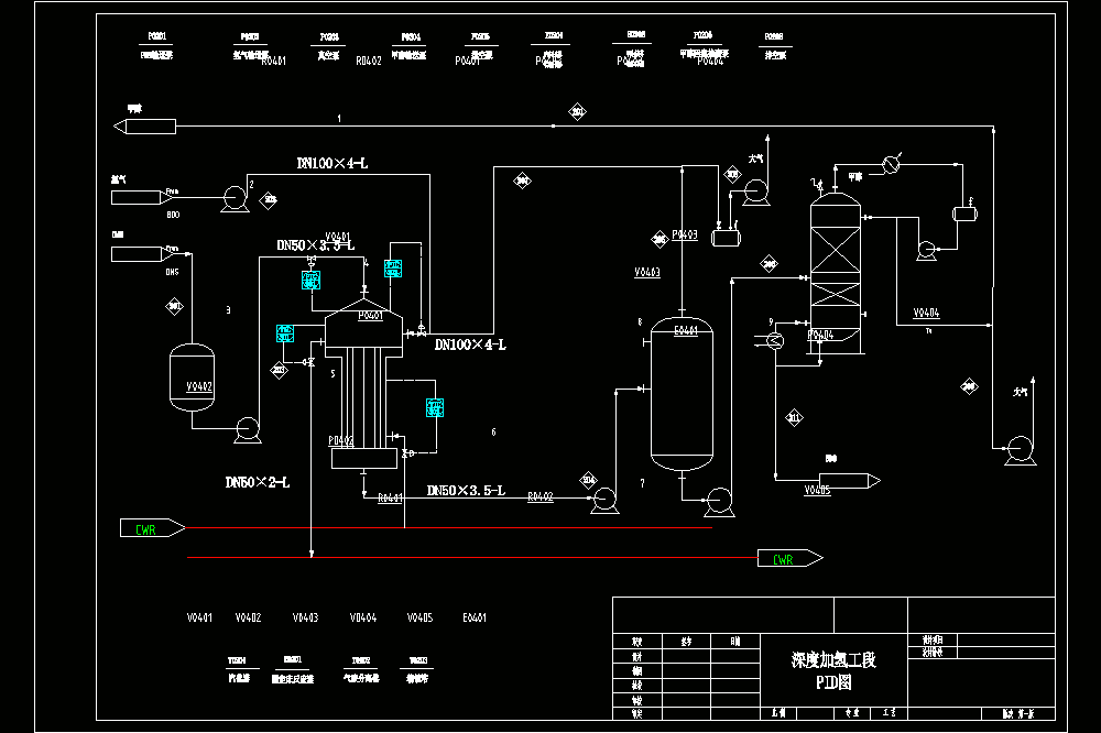 马来酸酐制1_4丁二醇流程PID图.dwg