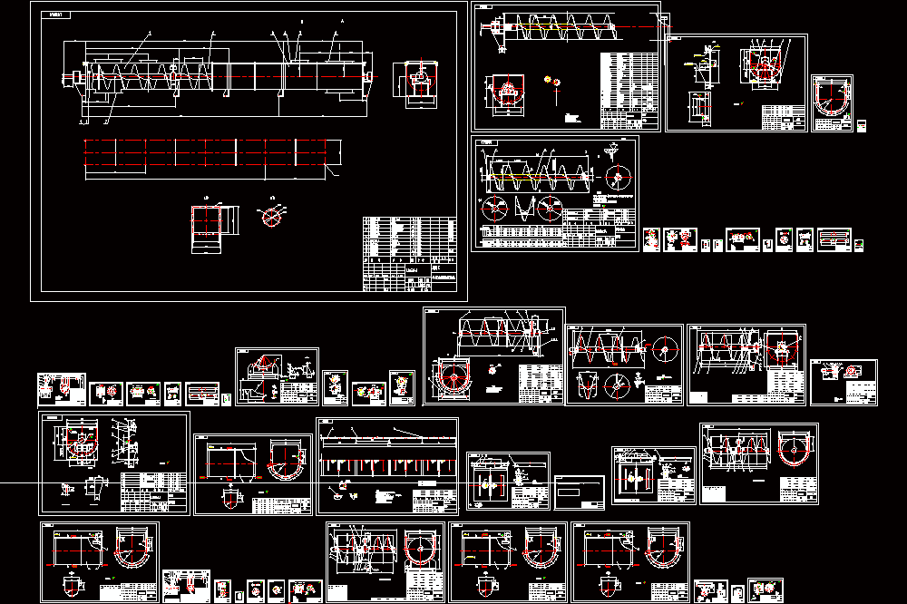 LS630螺旋输送机全套CAD图纸50张.dwg