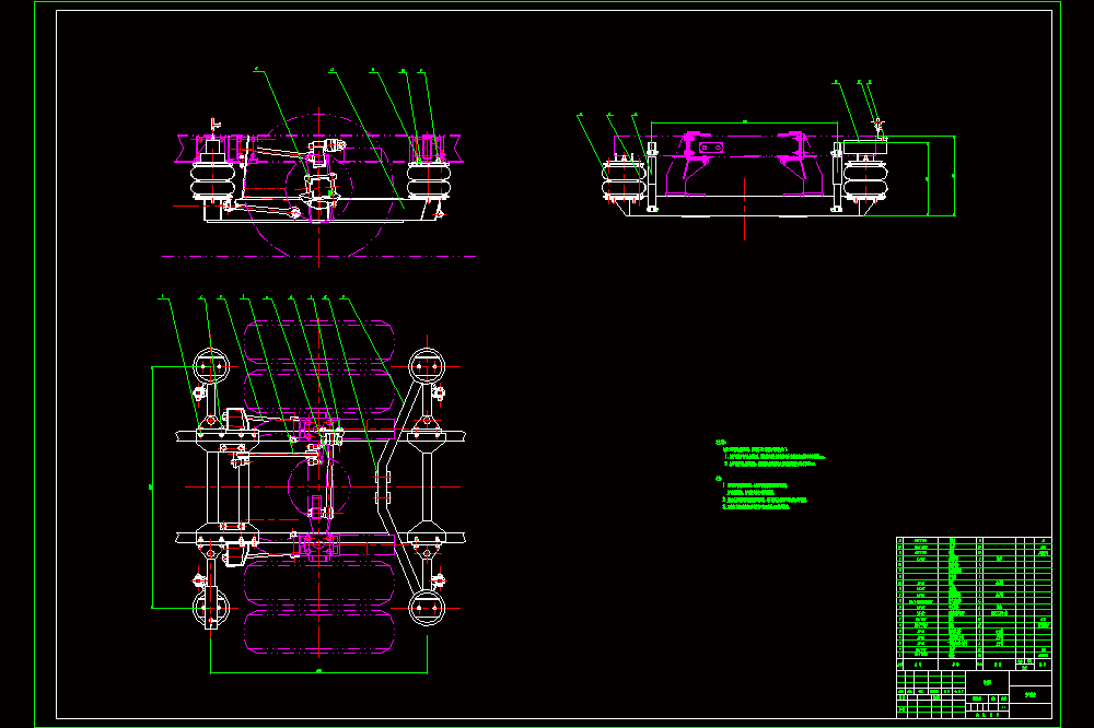 重型载货汽车悬架系统结构设计与3D建模（全套含CAD图纸和三维SW模型).zip