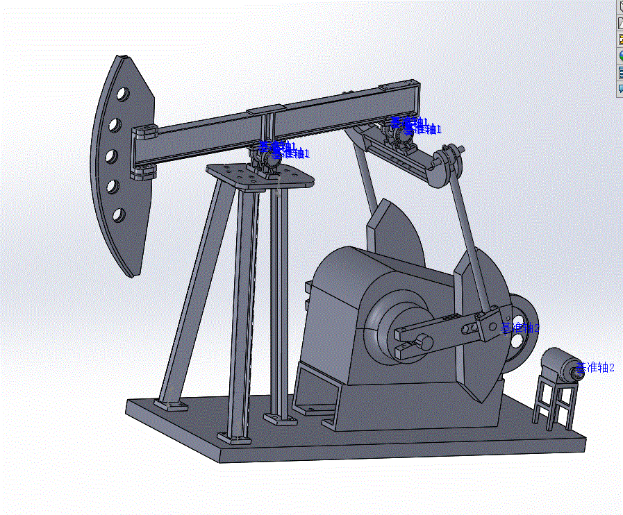 常规式游梁抽油机设计【含7张CAD图纸、SOLIDWORKS三维】.zip