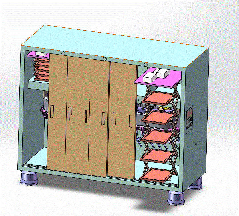 自动化控制智能衣柜结构设计（CAD图纸+SolidWorks三维模型+说明书）.zip