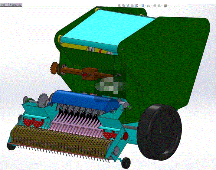 饲草打包机的设计及其三维造型【优秀农业用机械含5张CAD图纸带solidworks三维】.zip