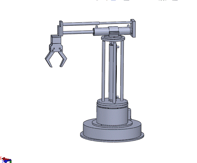 三自由度圆柱坐标搬运机器人设计（CAD图纸+说明书+SolidWorks三维模型）.zip