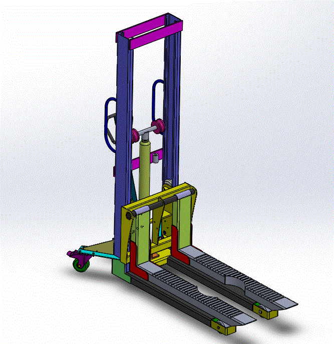 油桶搬运车设计（液压驱动）（CAD图纸+说明书+SolidWorks三维建模）.zip